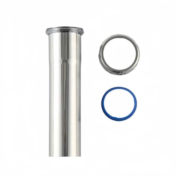 1-1/2in. x 6in. 22-Gauge Chrome-Plated Brass Slip-Joint Sink Drain Extension Tube