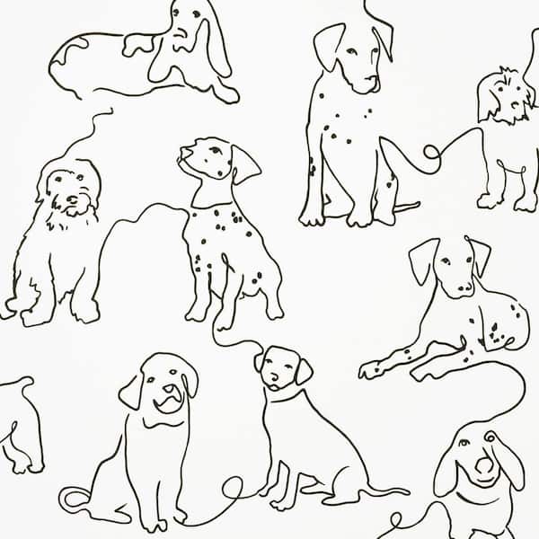 Ansel Black Dog Sketches Wallpaper