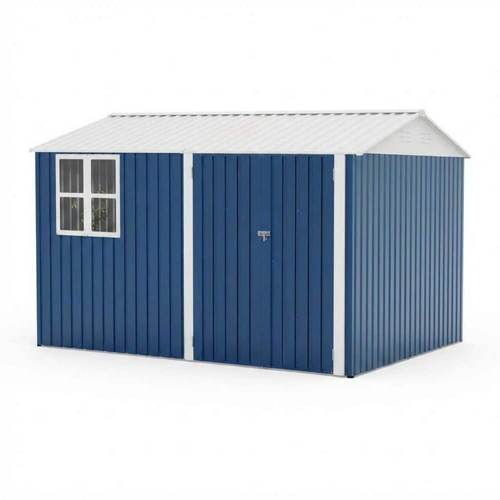 Garvee 10 ft. W x 8 ft. D Outdoor Metal Storage Shed with Window