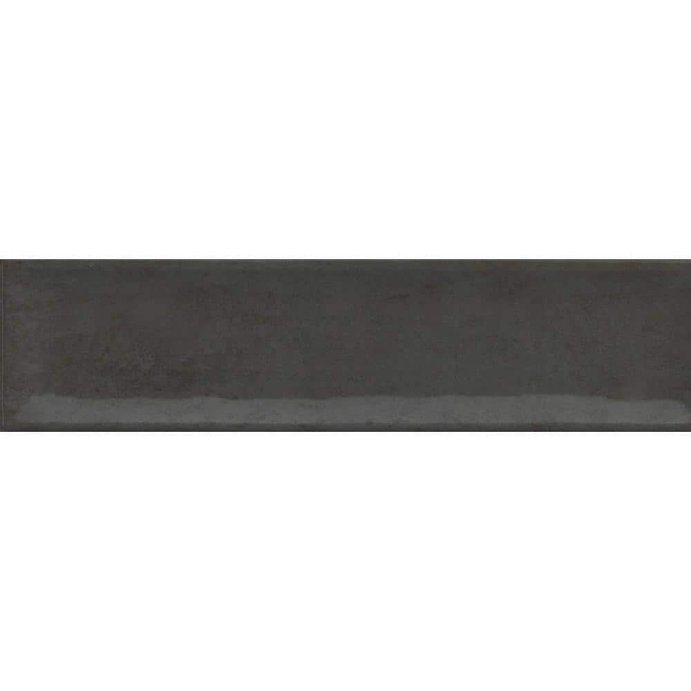 Charcoal Glossy Ceramic 3x12 Wall Tile for Bathroom and Kitchen