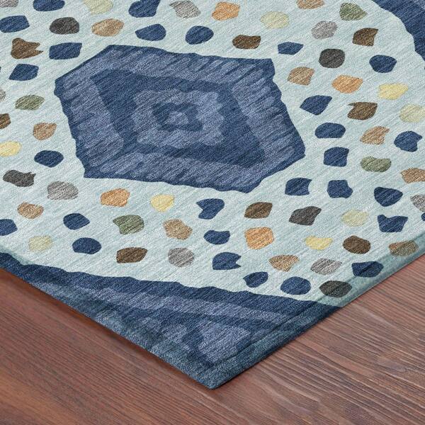 Chantille Machine Washable Indoor/Outdoor Abstract ACN2457 Navy 3 ft. x 4 ft. Area Rug