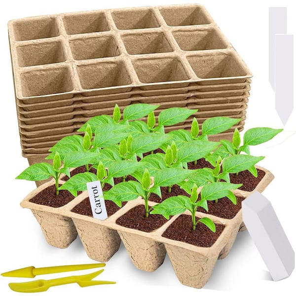 72 Cells Indoor Seed Starter Kit w/ Humidity Dome, Reusable Germination Tray, BPA-Free, Dishwasher Safe
