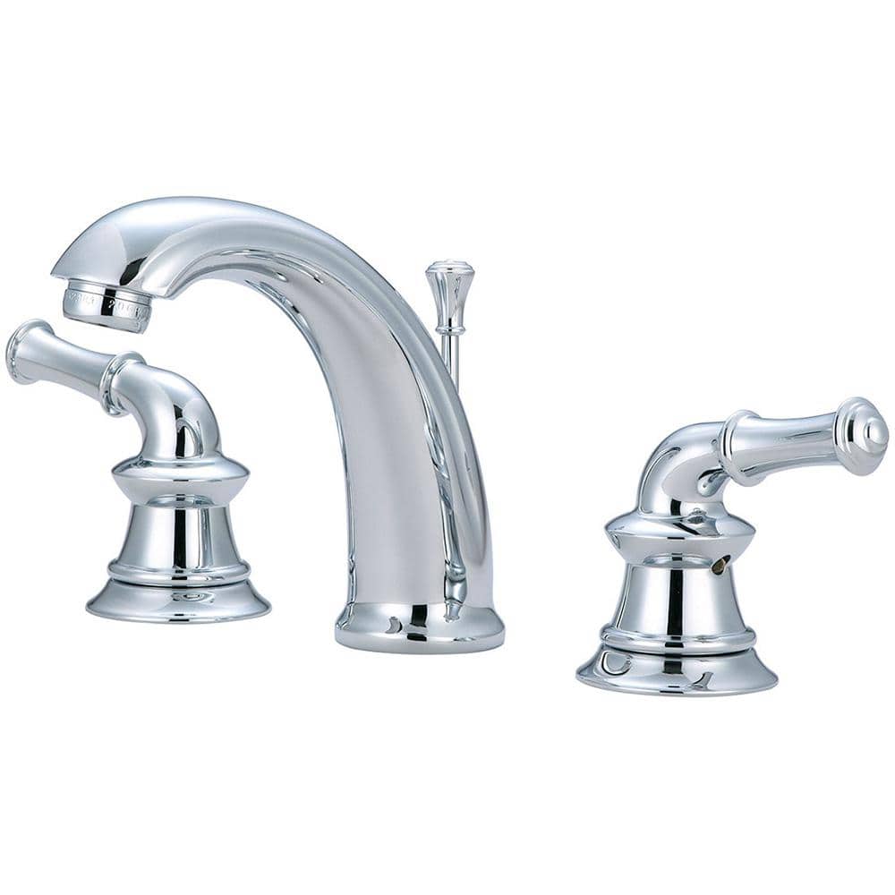 Pioneer Faucets Del Mar 8 in. Widespread 2-Handle High-Arc Bathroom Faucet with Drain in Polished Chrome -  3DM300
