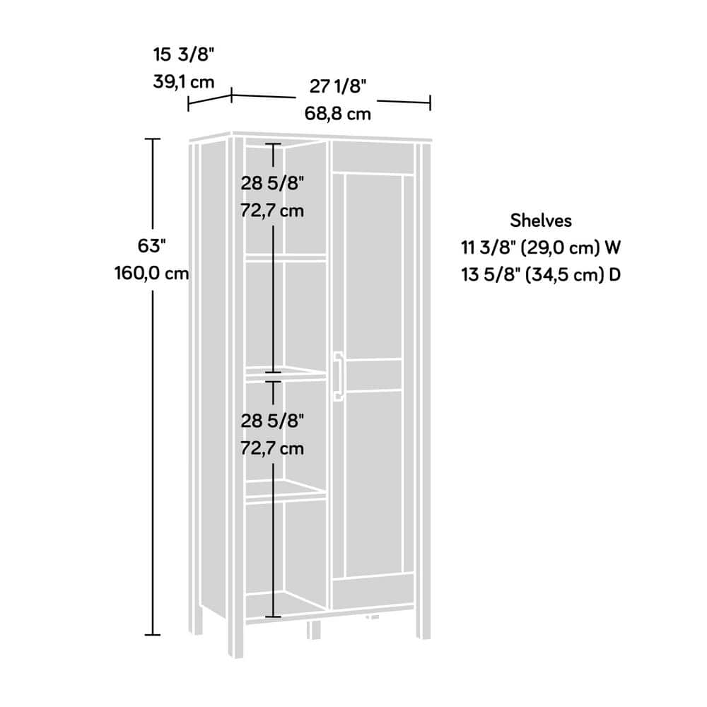 Rural Pine Freestanding Adjustable Shelving Storage Cabinet