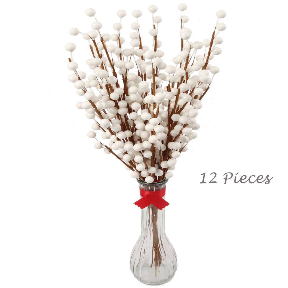 Elegant White Berry Stem Picks for Winter Decor