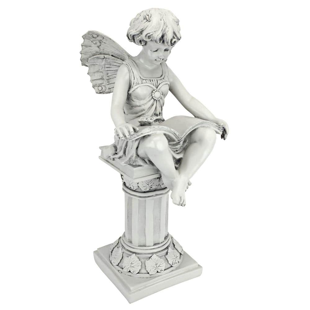 Design Toscano 21 in. H The British Reading Fairy Garden Statue QL870801 -  The Home Depot