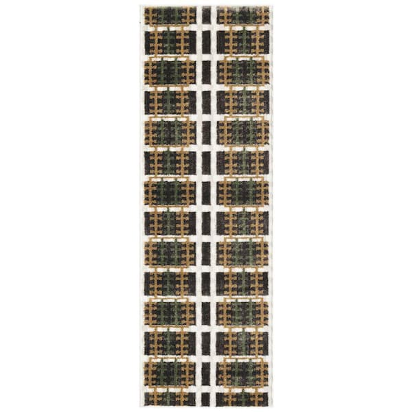 Nordic Charcoal Multicolor 2 ft. x 6 ft. All-over design Contemporary Runner Area Rug