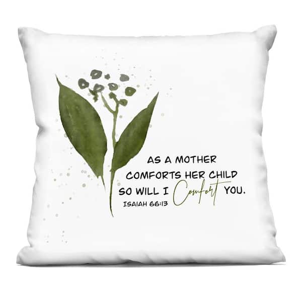 Stupell Industries Proverb and Abstract Flower Green Abstract Polyester 18 in. x 18 in. Throw Pillow