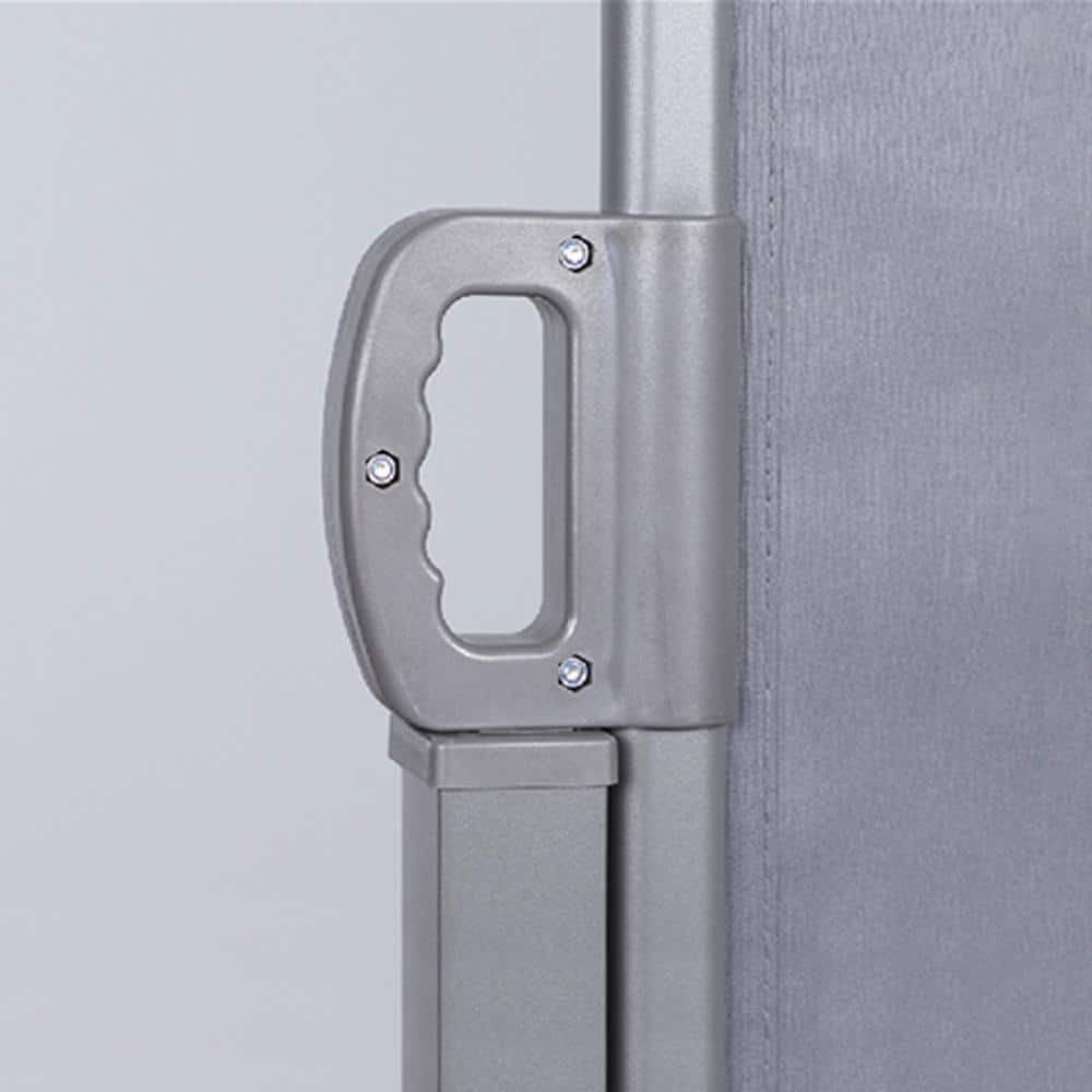 Gray 63" x 118" Retractable Side Awning with Aluminum Frame