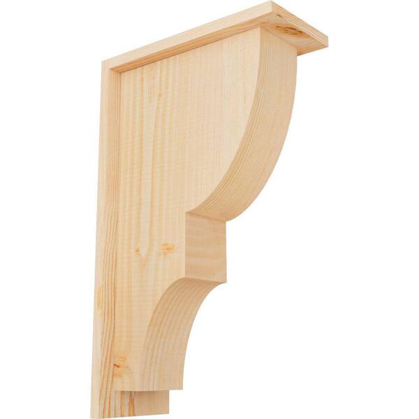 Ekena Millwork 5-1/2 in. x 12 in. x 20 in. Douglas Fir Ridgewood Smooth Corbel with Backplate