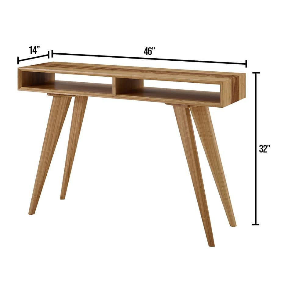 Caramelized Bamboo Console Table with Storage Cubbies