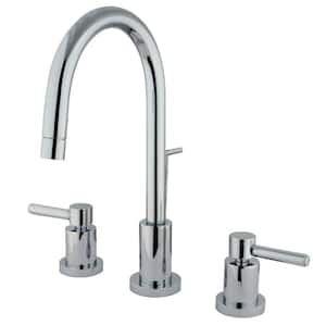 Concord 8 in. Widespread 2-Handle Bathroom Faucets with Brass Pop-Up iin Polished Chrome