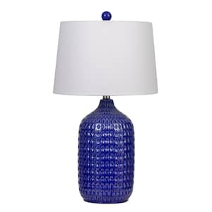 Adelaide 27 in. H Royal Blue Ceramic Table Lamp Pair