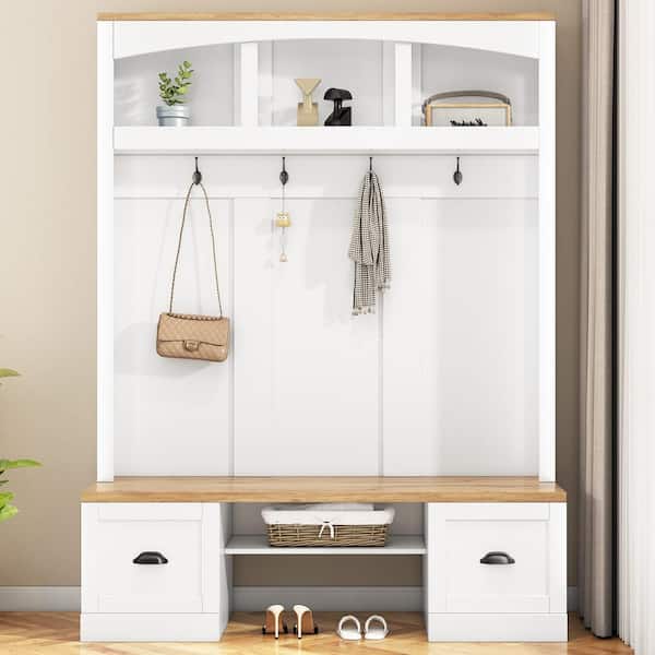 Hall Tree Mudroom Bench Walmart Walmart Hall Trees Mid-Century