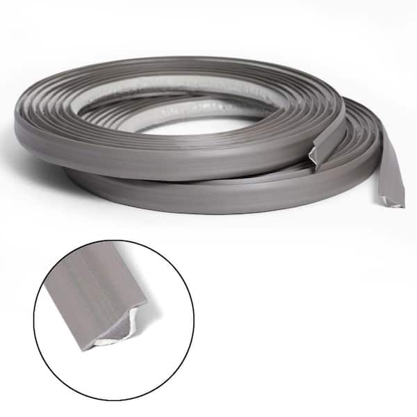 InstaTrim 1/2 in. x 10 ft. Grey PVC Inside Corner Self-adhesive Flexible Caulk and Trim Molding (2-Pack)