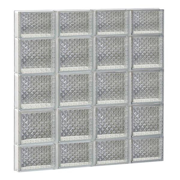 Clearly Secure 31 in. x 34.75 in. x 3.125 in. Frameless Diamond Pattern Non-Vented Glass Block Window