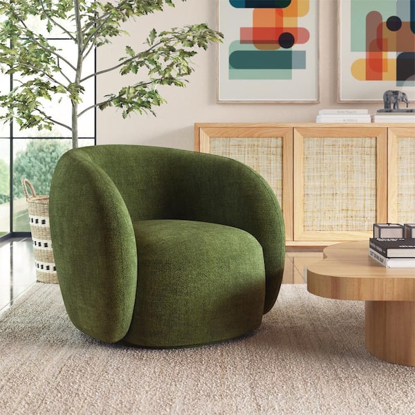 Poly and Bark Poole Swivel Lounge Chair in Distressed Green