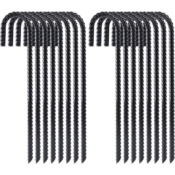 12 in. Rebar Stake Heavy Duty J Hook Galvanized Steel Ground Anchors, (16-Pack)