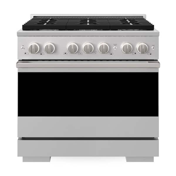 36 in. 5.2 cu. ft. Marino Freestanding Gas Range with Convection Gas Oven in Stainless Steel with 6 Brass Burners