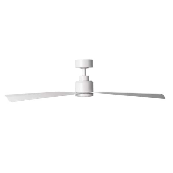 Clean 52 in. Indoor/Outdoor Matte White 3-Blade Smart Compatible Ceiling Fan with Remote Control