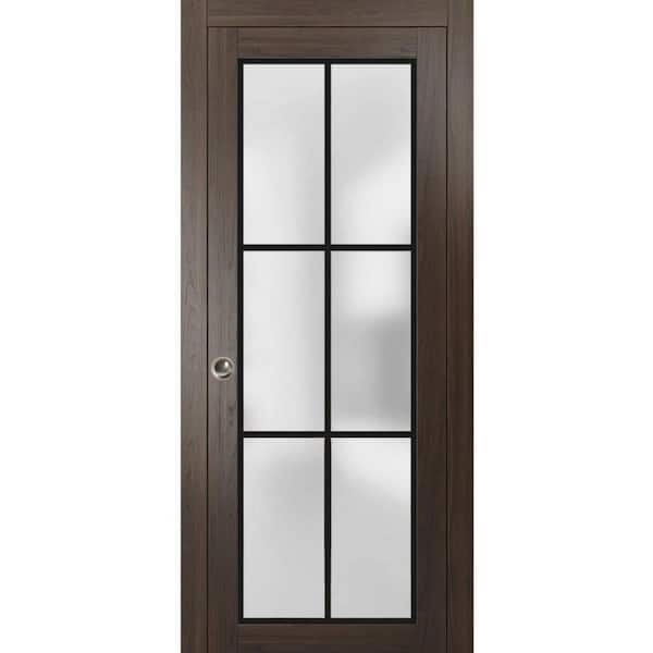 Sartodoors 32 in. x 84 in. 1 Panel Black Matte Finished Solid MDF Sliding Door with Hardware