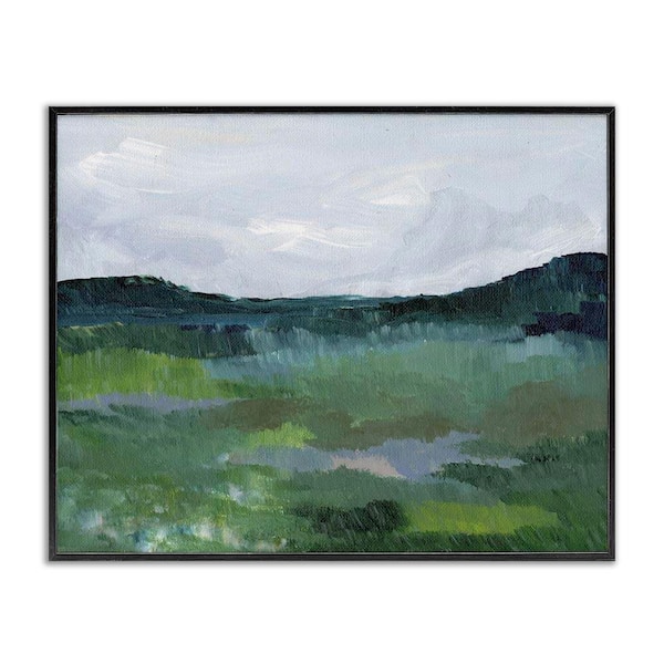 Brushed Tranquil Landscape by Nikita Jariwala Black Framed Nature Giclee Art Print 24 in. x 30 in.