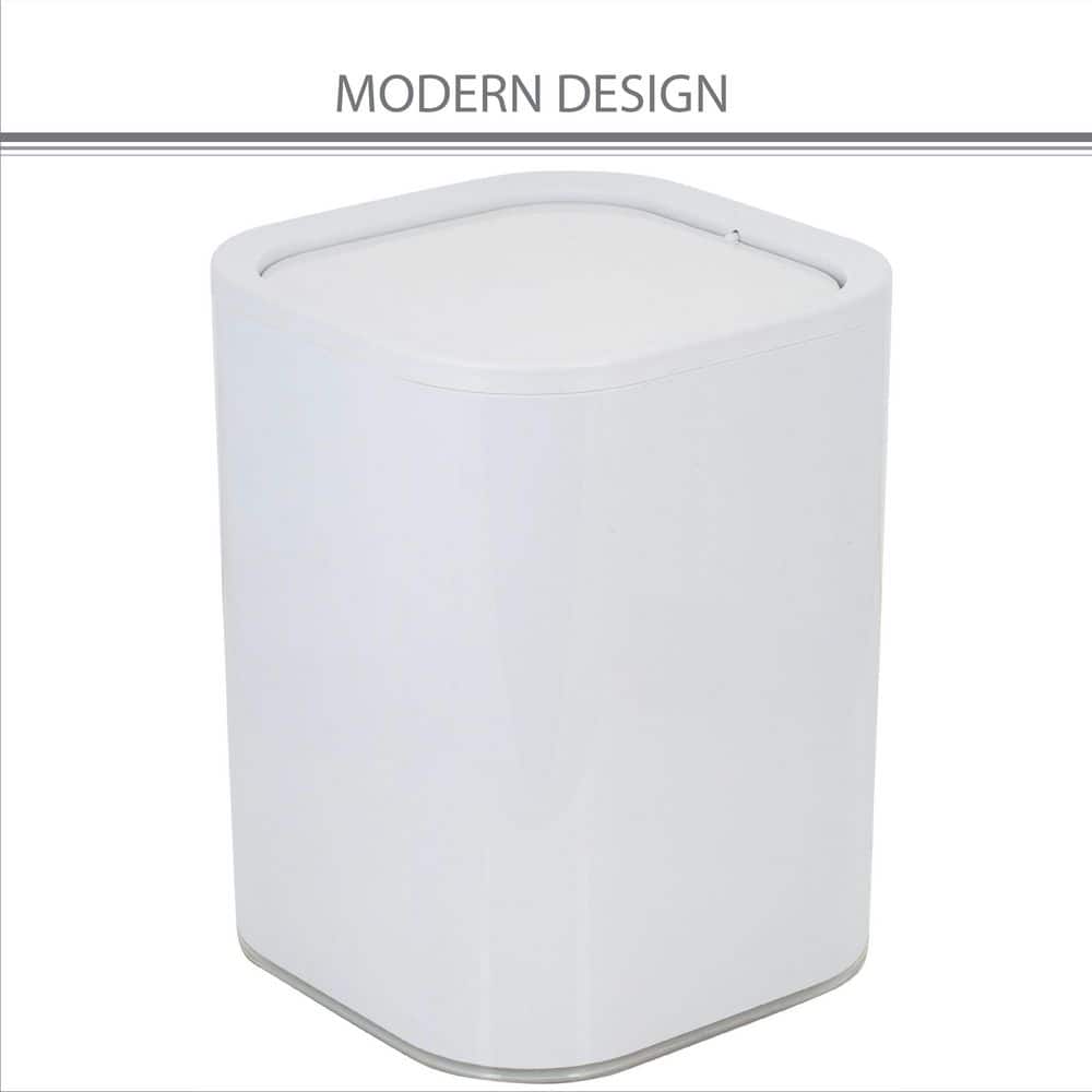 White Brushed Plastic 6-Piece Modern Bathroom Accessory Set