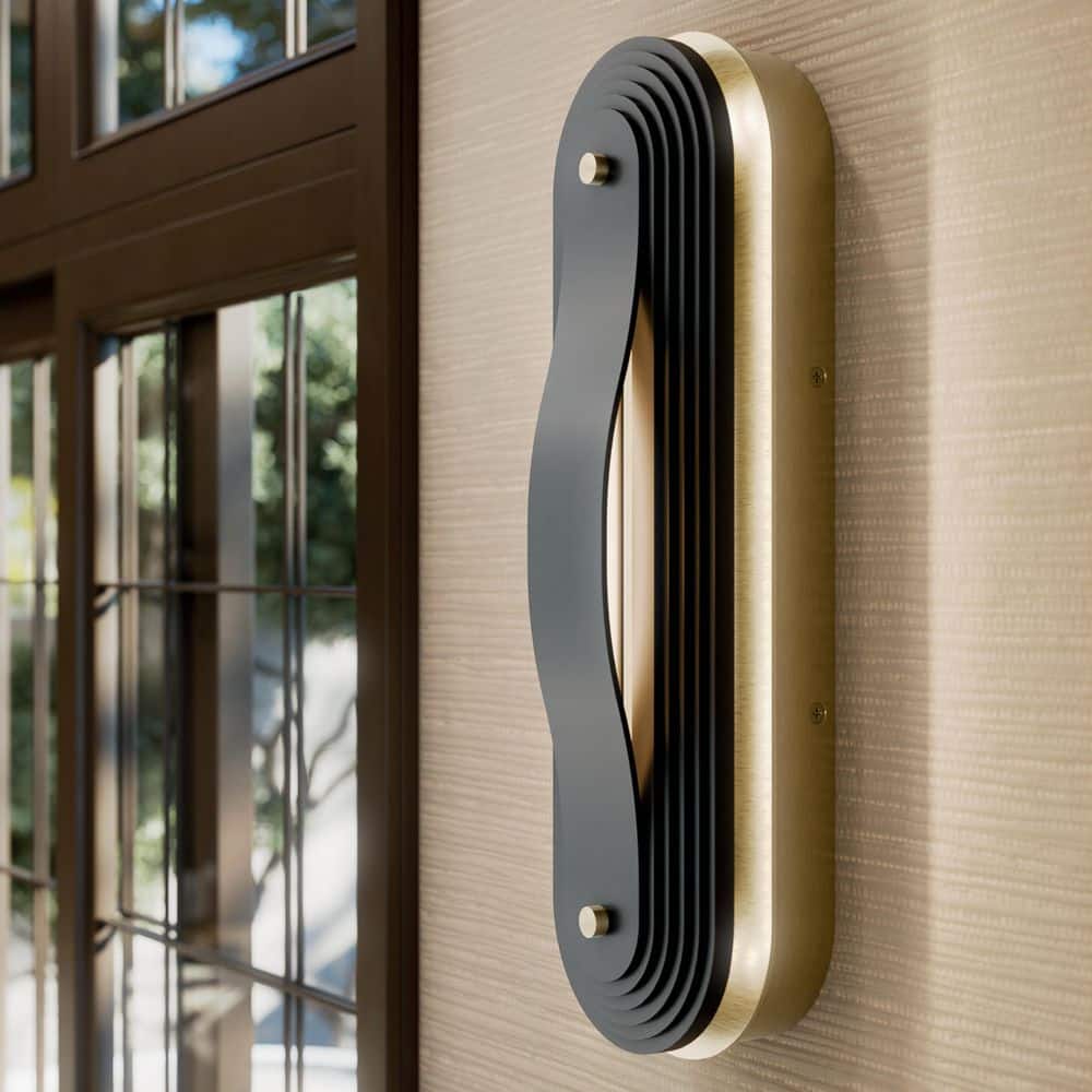 KICHLER Tauri 17.5 in. Small LED Wall Sconces in Champagne Bronze ...