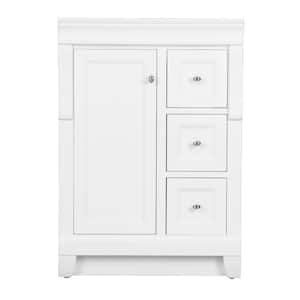 Naples 24 in. W Bath Vanity Cabinet Only in White with Right Hand Drawers