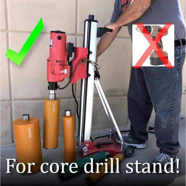 3-1/2” Dry Diamond Core Drill Bit for Hard Concrete with SDS Plus Adapter Combo 