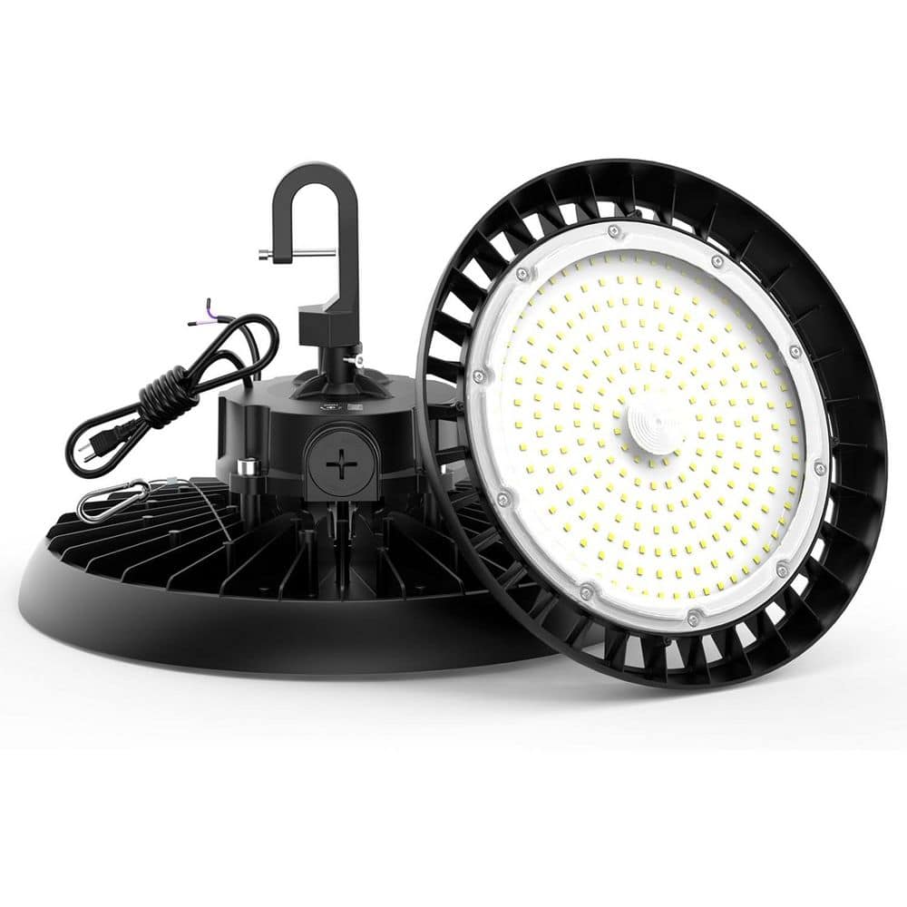 AIKVSXER 11.4 in. Black Integrated LED UFO High Bay Light 43200