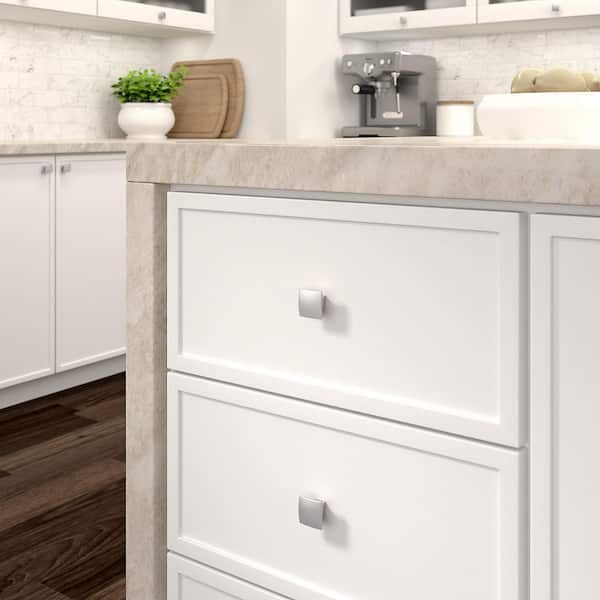 Weston Collection 1-1/4 in. (31 mm) Modern Brushed Nickel Square Cabinet Knob