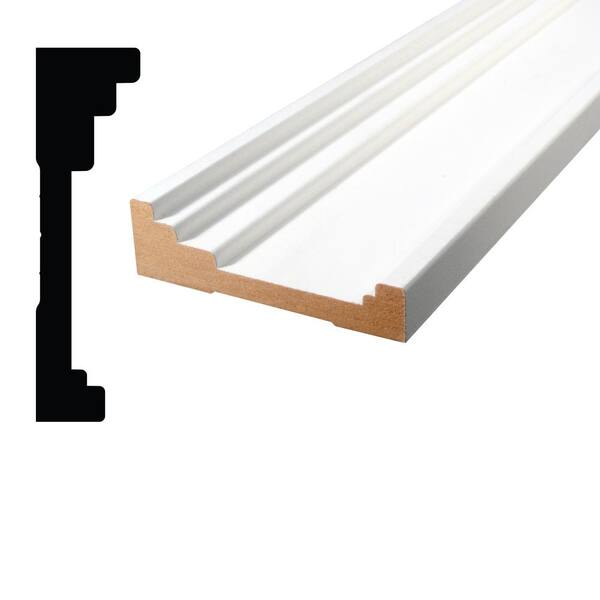 Alexandria Moulding 1-3/16 in. x 4-1/4 in. x 84 in. Primed MDF Crosshead Moulding