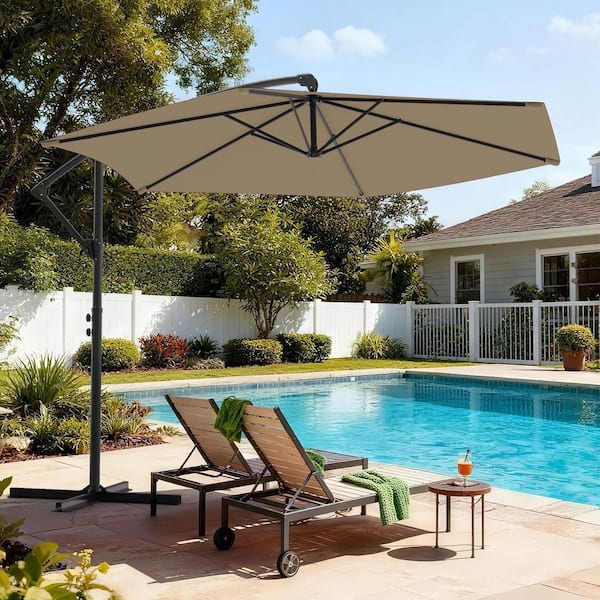 durable tilting patio umbrella 7.5' Octagon Crank Auto Tilt Essential Fiberglass The top vent promotes airflow for a cooler experience Forever Patio 9Ft. Octagon Auto