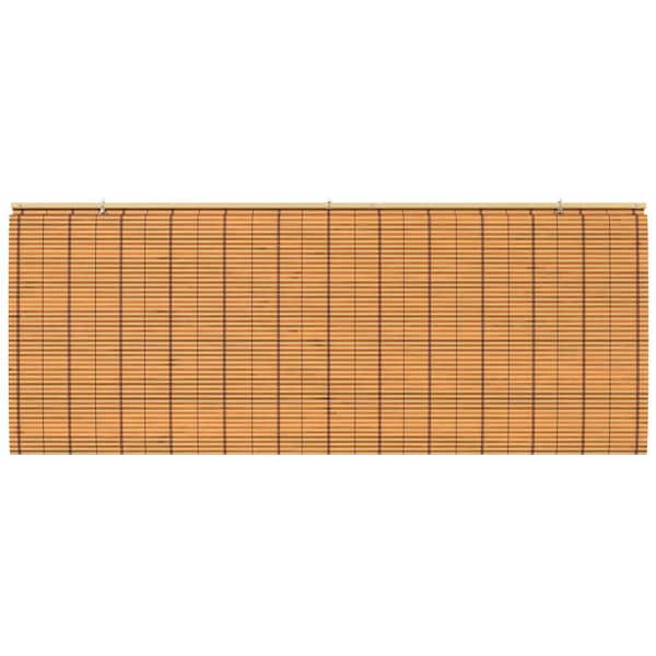 RED LANTERN Oriental Furniture Burnt Bamboo Cordless Window Shade