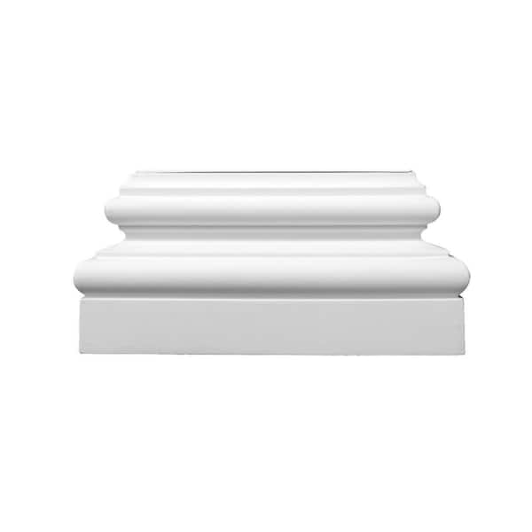 American Pro Decor 2-3/4 in. x 13-1/8 in. x 6-1/4 in. Plain Polyurethane Plinth Base for Pilaster