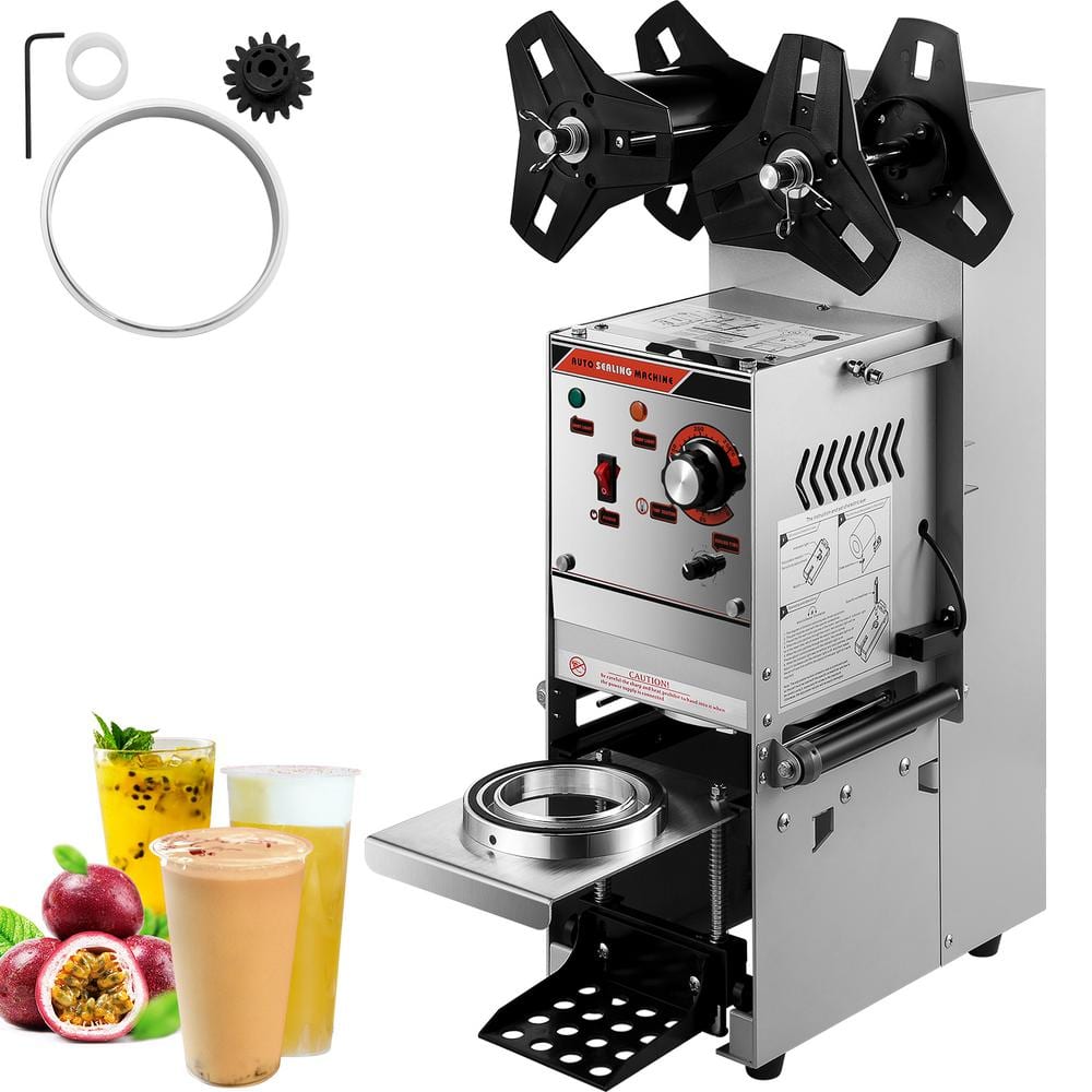 Techtongda Fully Automatic Cup Sealing Machine Milk Tea Coffee Cup Sealer, Size: Small, Black
