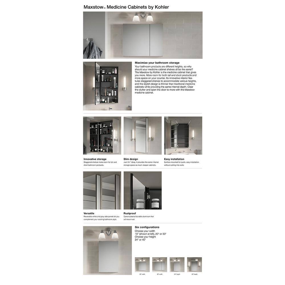 Maxstow 15" x 24" Aluminum Frameless Medicine Cabinet