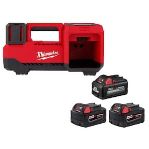 M18 18-Volt Lithium-Ion Cordless Portable Inflator w/M18 (1) High Output 6.0Ah Battery & (2) 5.0Ah Battery