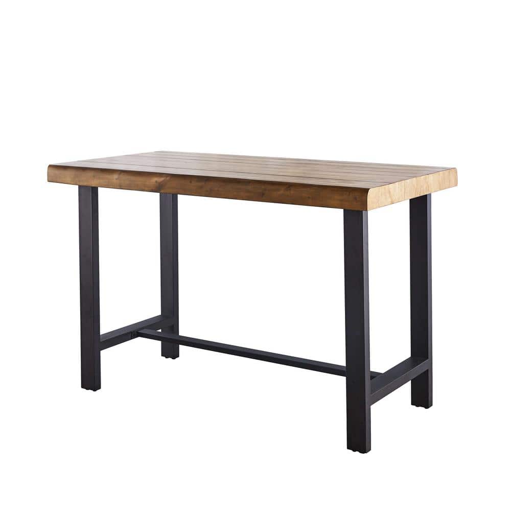 Landon Natural Honey Brown Counter Height Dining Set with Iron Base