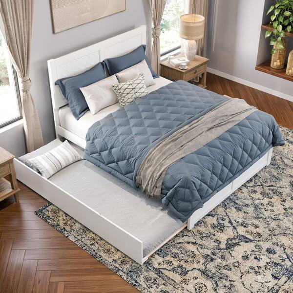 AFI Canyon White Solid Wood Frame King Platform Bed with