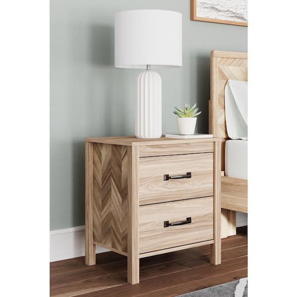 Battelle Beige 2 Drawer 21.5 in. W Nightstands