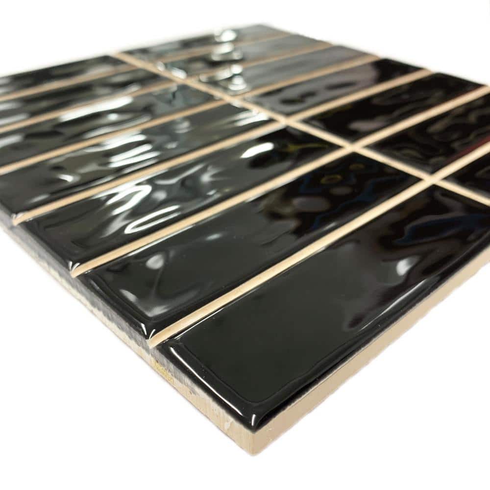 Midnight Black 8x8 Glossy Ceramic Wall and Floor Tile