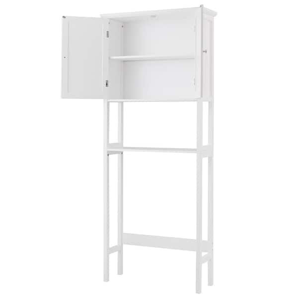 Costway 34 in. W x 39 in. H x 7.5 in. D White Over The Toilet