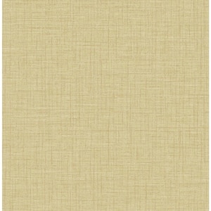 Jocelyn Yellow Faux Linen Yellow Paper Strippable Roll (Covers 56.4 sq. ft.)