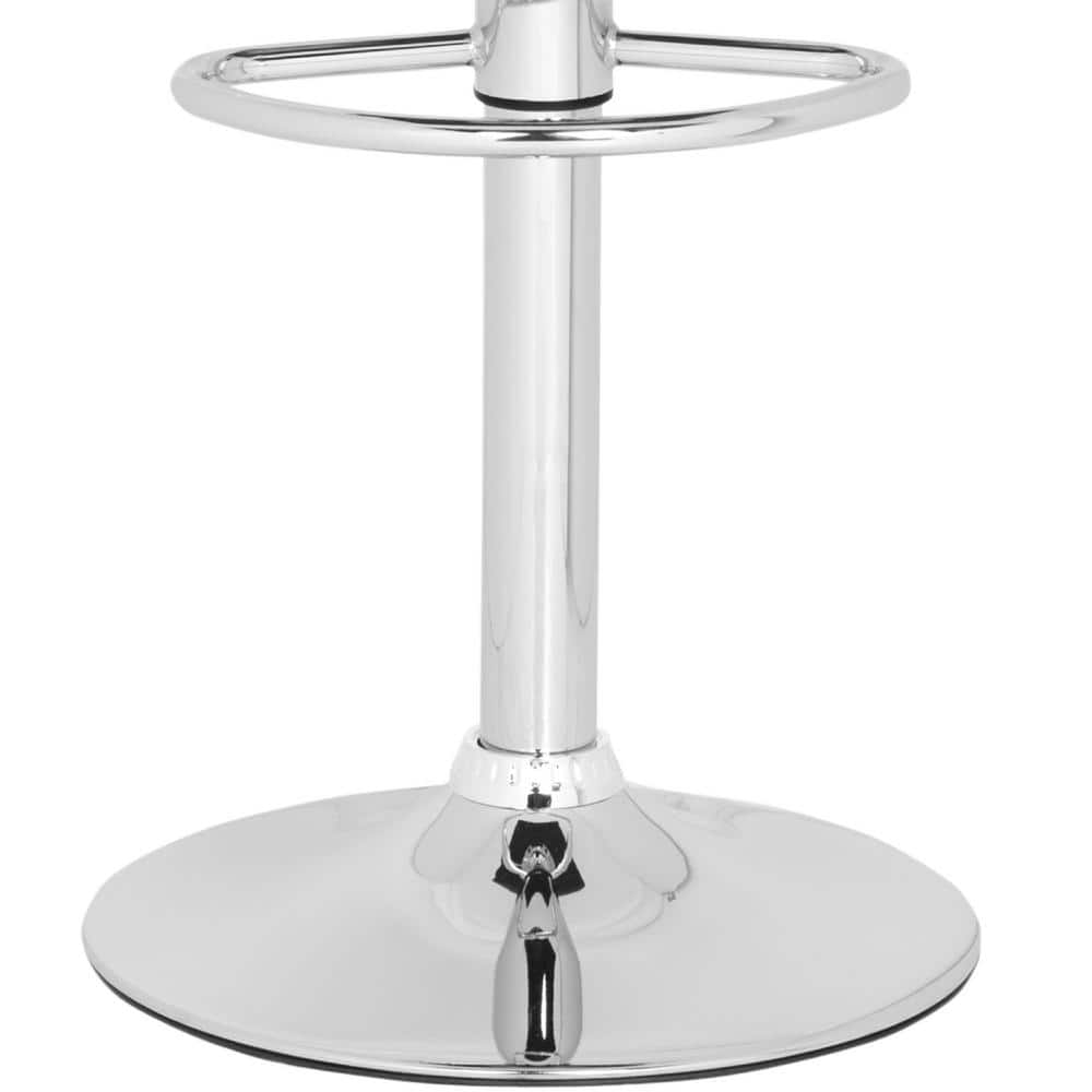 Magda Black Adjustable Swivel Bar Stool with Chrome Frame