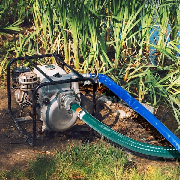 Suction Hose Kit for Water Pump, 2 in. x 65 ft. Blue Backwash Hose, 20 ft. Green Suction Hose Utility Accessory