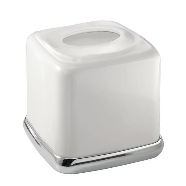 interDesign White/Chrome York Boutique Box 2 74131 - The Home Depot