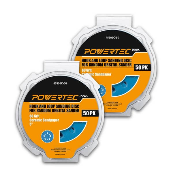 5 in. 60-Grit Ceramic Hook and Loop Orbital Sanding Disc for 5 and 8 Hole Random Orbital Sanders (100-Pack)