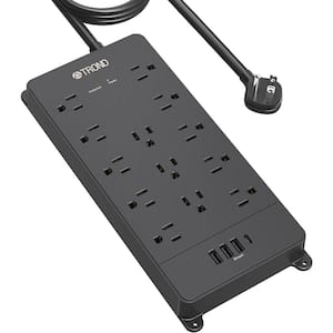 Power Strip Surge Protector 4000J 13 Widely-Spaced Outlets Expansion with 4 USB Ports with 10 ft Cord for Heavy Duty